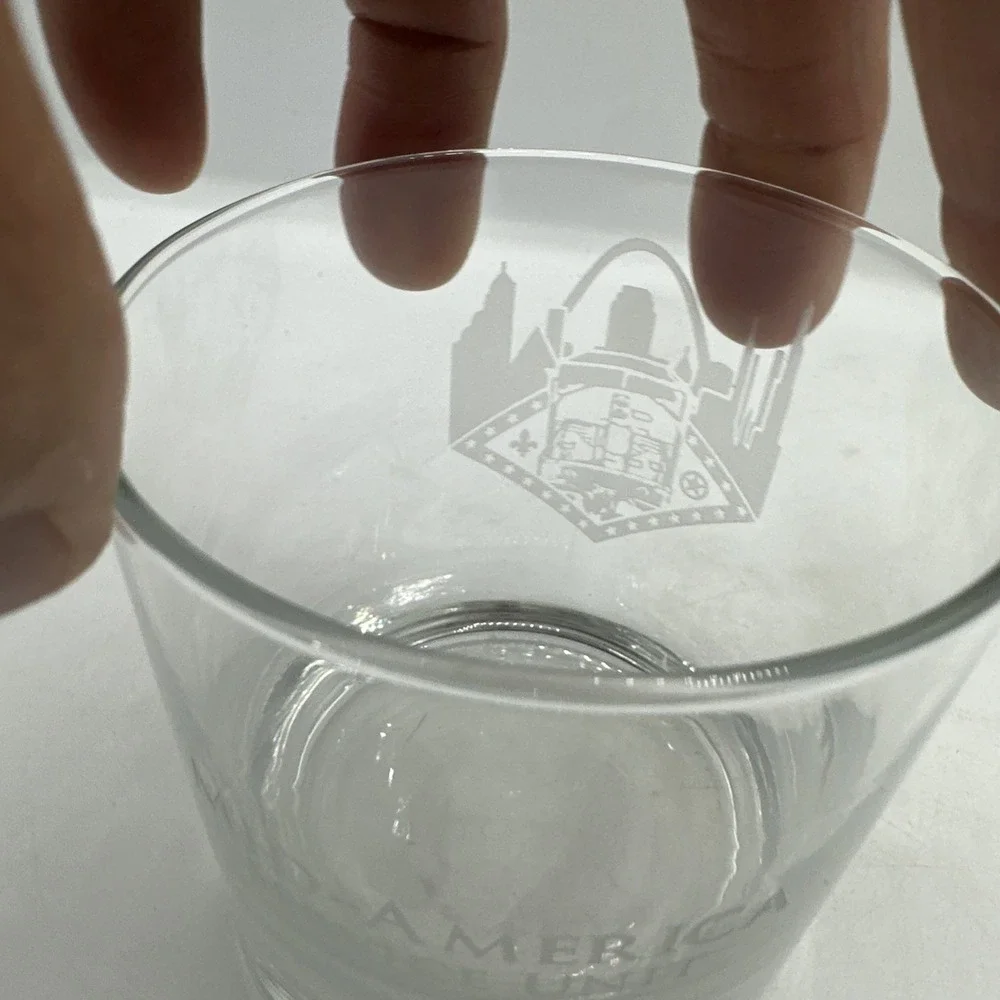 Mid-America Service Unit Etched Whiskey Glass